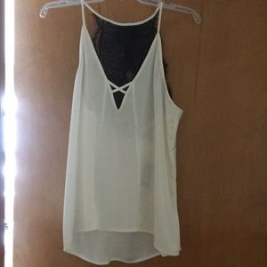 Cream colored dressy tank from Express